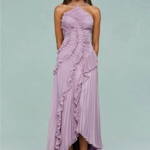Chic Lilac Ruffled Maxi Dress